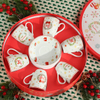 100ML Festive Christmas Cup And Saucer Set of 6