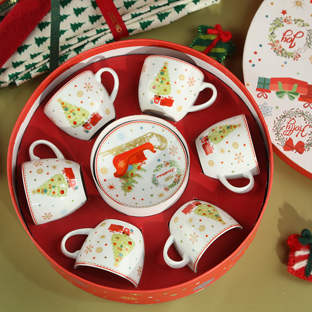 Coffee Cup&saucer with Ribbon Gift Box