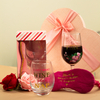 Wine glasses and sleep mask set