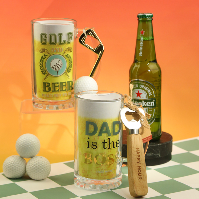 Golf Beer Mug Plus Bottle Opener