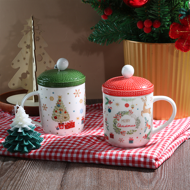 Christmas “sweater Hat” Mug Festive with Lid And Stirrer Stick Set