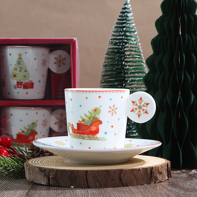 Christmas Coffee Cup with Christmas Bulbs Handle