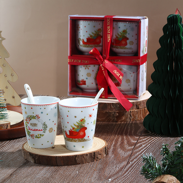 Coffee Cup with Spoon in Ribbon Gift Box