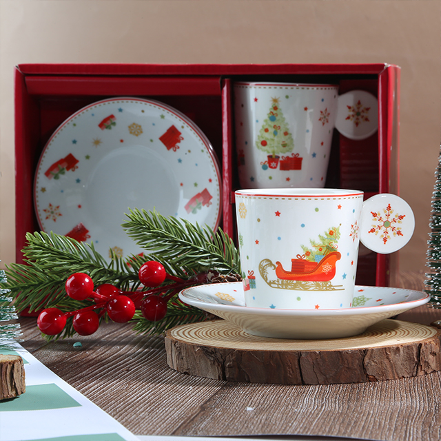 Christmas Coffee Cup with Christmas Bulbs Handle