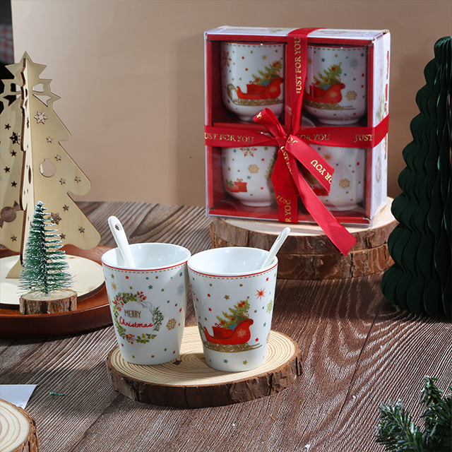  Coffee Cup with Spoon in Ribbon Gift Box