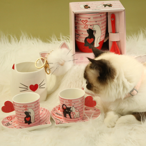 cat loved espresso: espresso cup&saucer