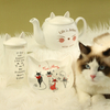 cat-tastic tea pot & latte mug & platter