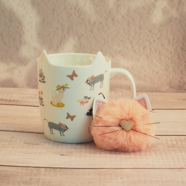 Meow Coffee Mug plus CAT Keychain
