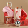 Wine glasses and sleep mask set