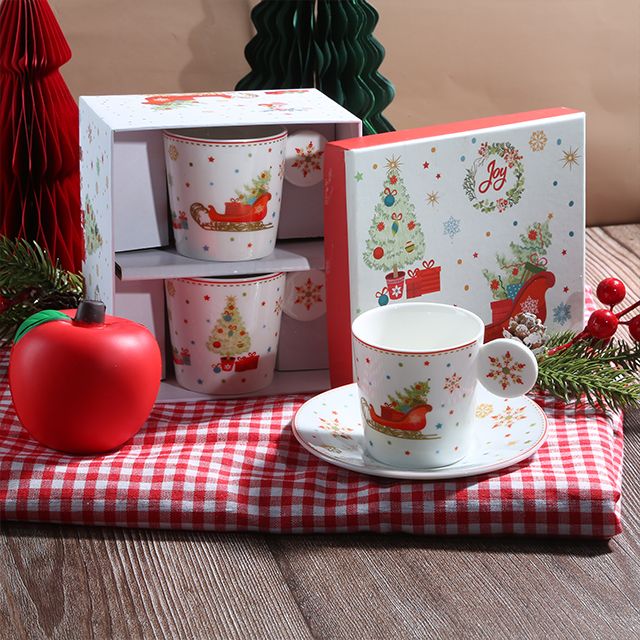 Christmas Coffee Cup with Christmas Bulbs Handle