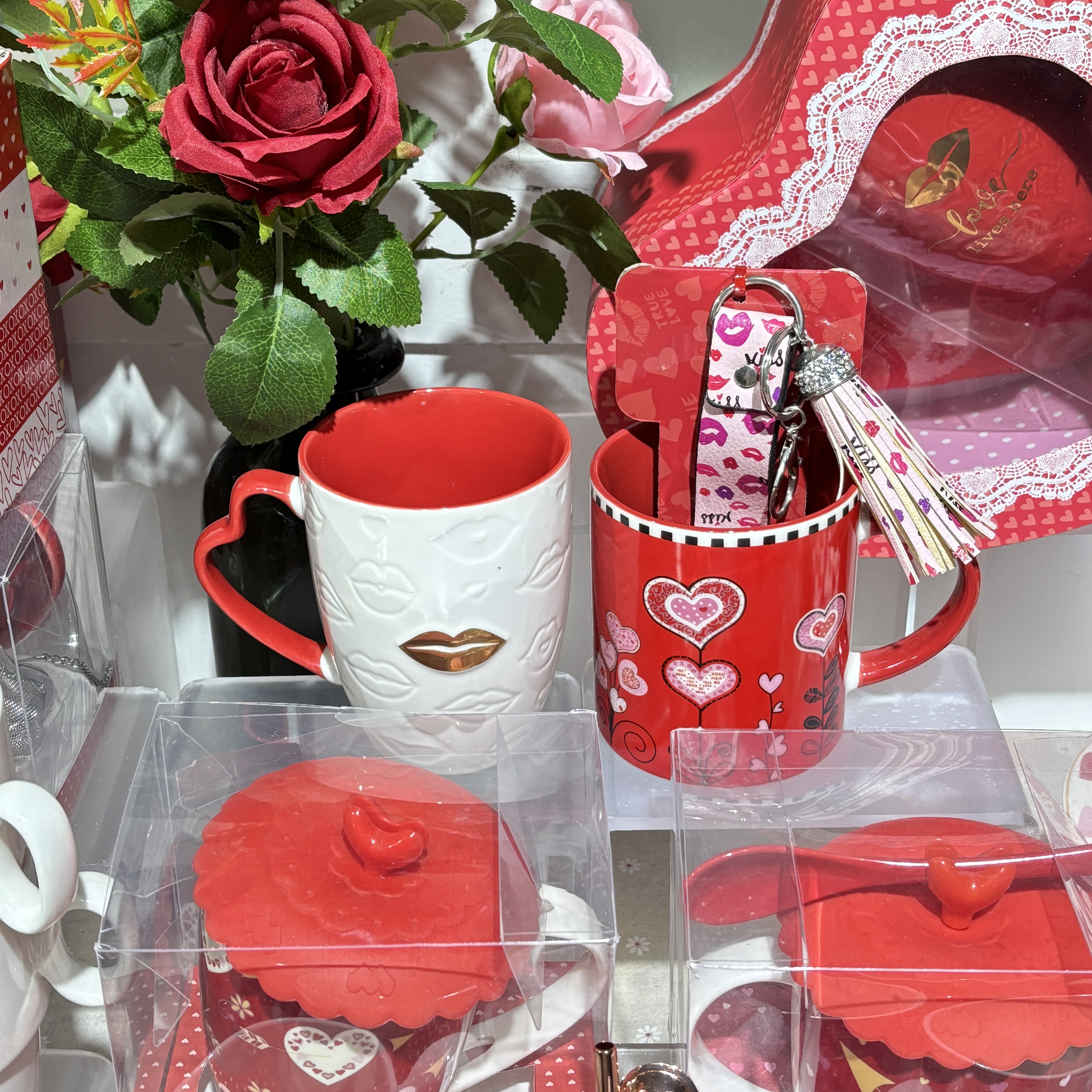 Heart mug and keychain set