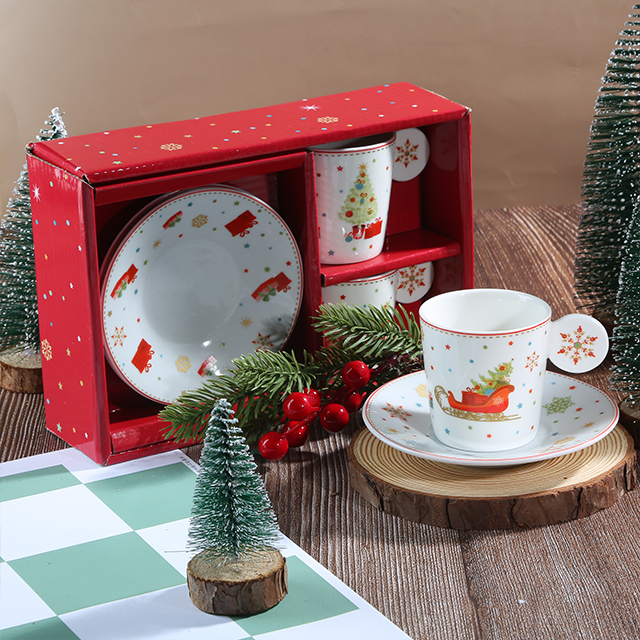 Christmas Coffee Cup with Christmas Bulbs Handle