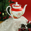 Vintage Christmas Porcelain Teapot – Festive Elegance for Your Holiday Gatherings