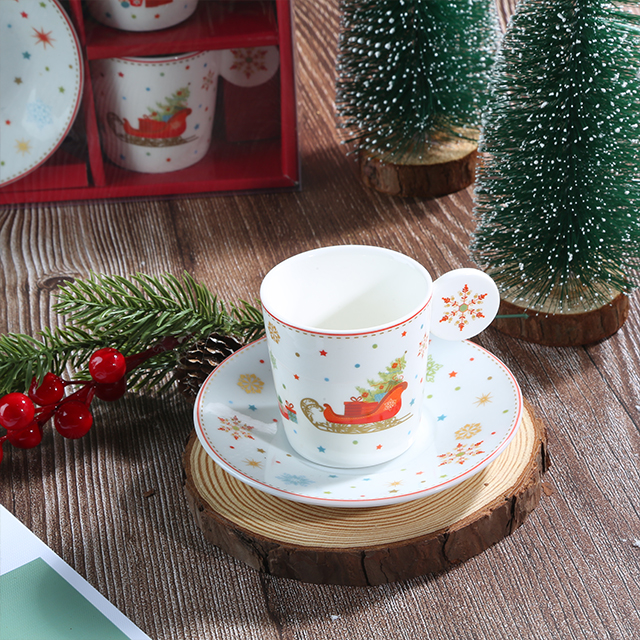 Christmas Coffee Cup with Christmas Bulbs Handle